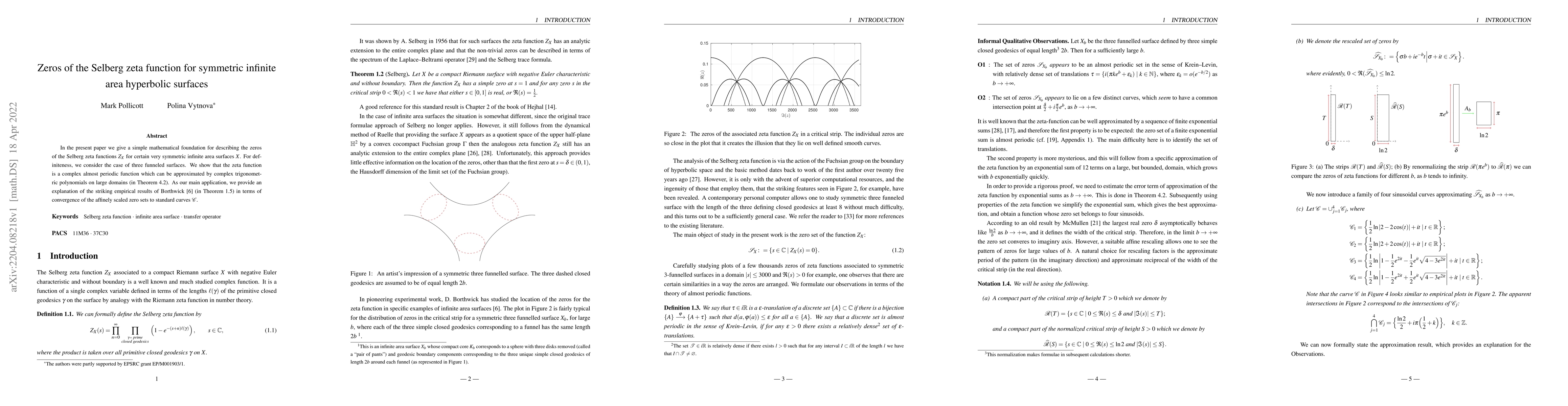 Thumbnail for Zeros of the Selberg zeta function for symmetric infinite area
  hyperbolic surfaces