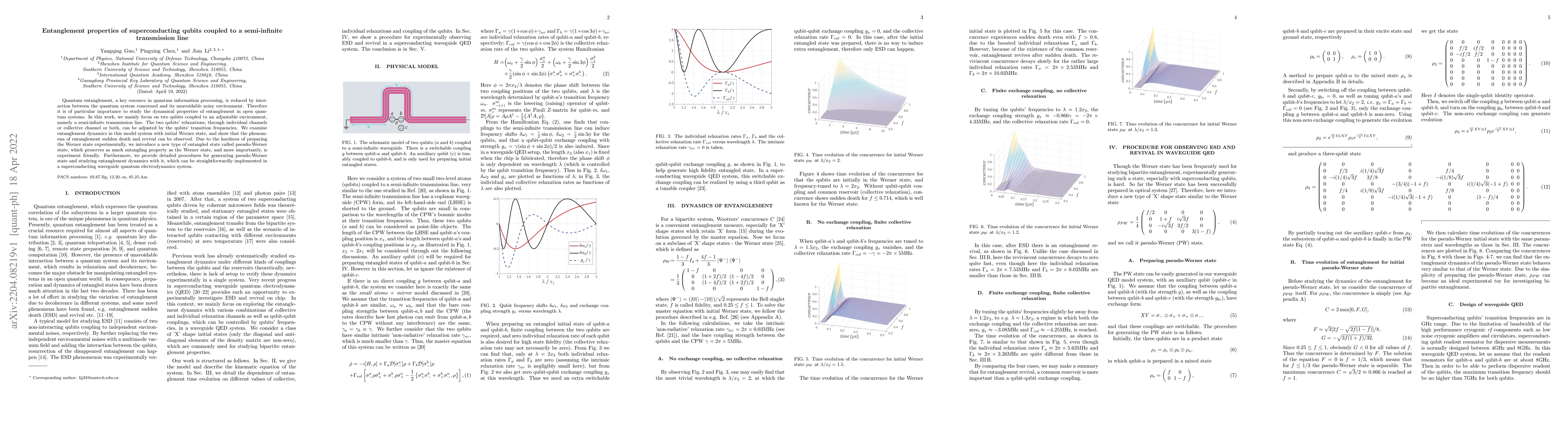 Thumbnail for Entanglement properties of superconducting qubits coupled to a
  semi-infinite transmission line