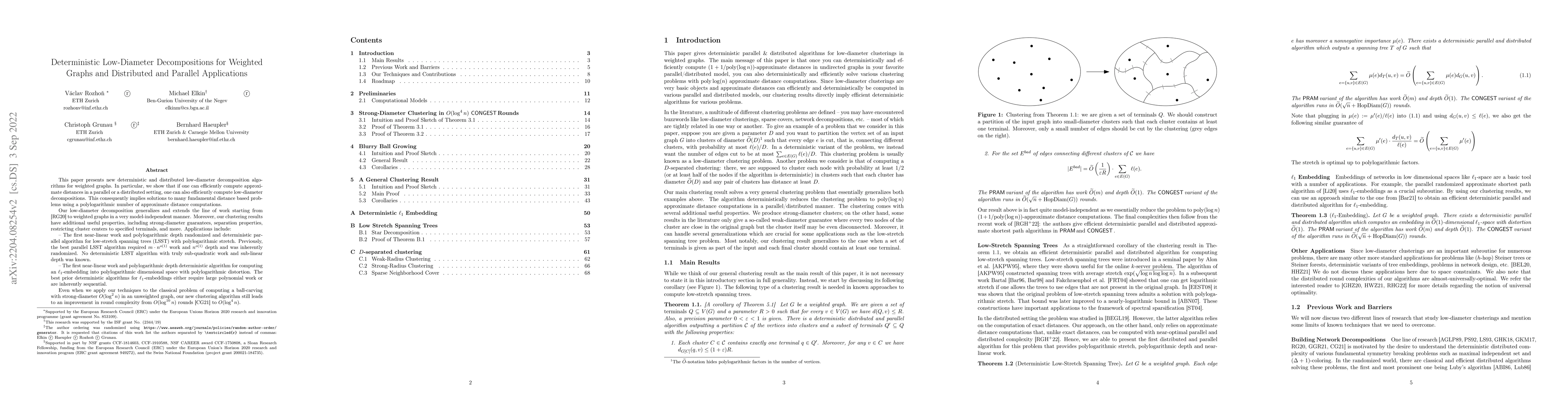 Thumbnail for Deterministic Low-Diameter Decompositions for Weighted Graphs and
  Distributed and Parallel Applications