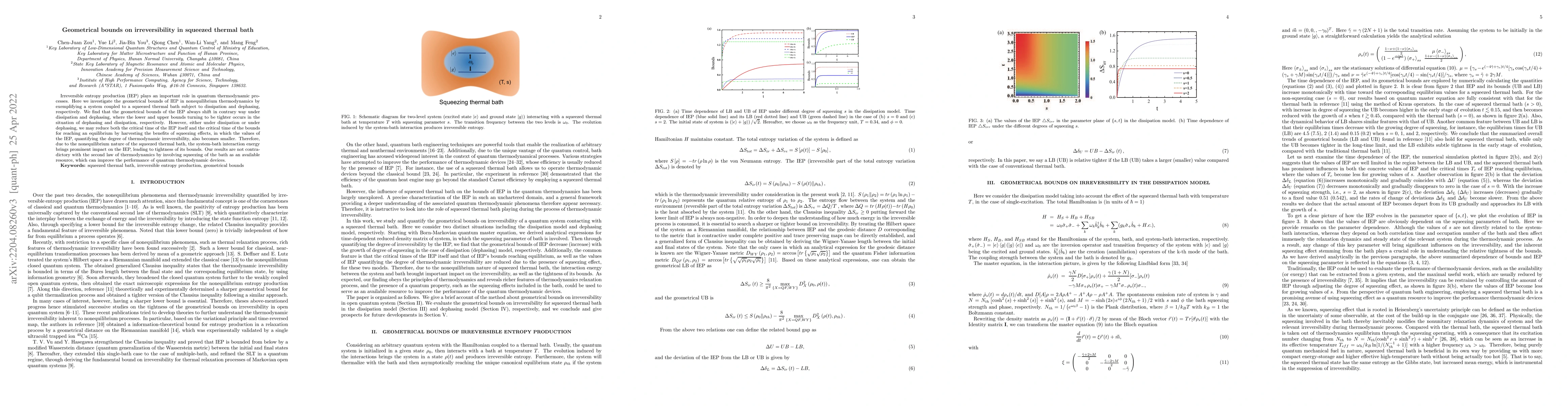 Thumbnail for Geometrical bounds on irreversibility in squeezed thermal bath