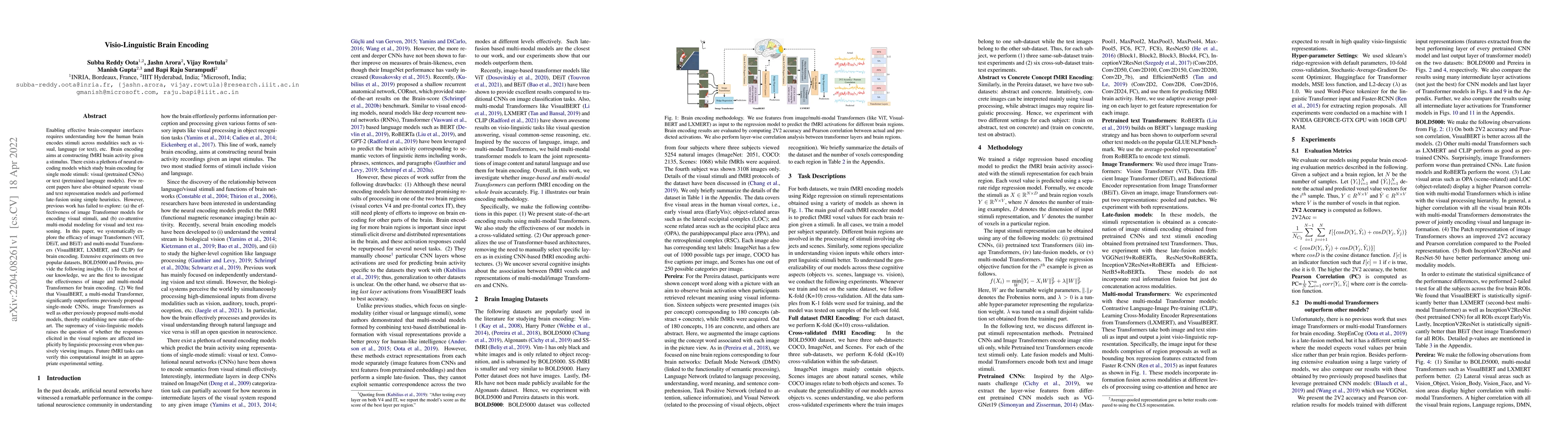 Thumbnail for Visio-Linguistic Brain Encoding