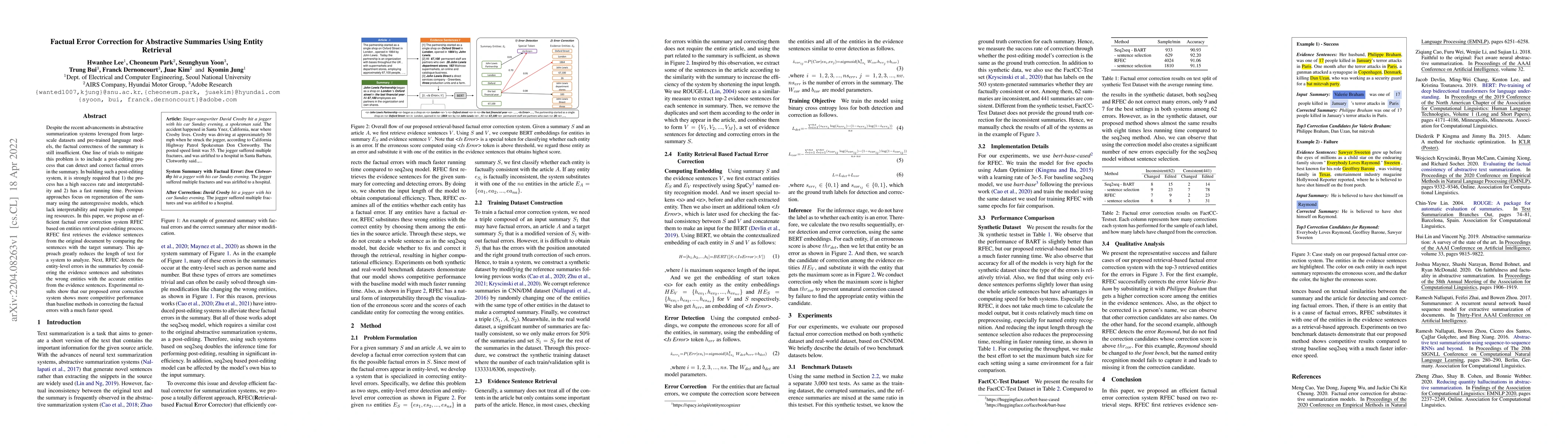 Thumbnail for Factual Error Correction for Abstractive Summaries Using Entity
  Retrieval
