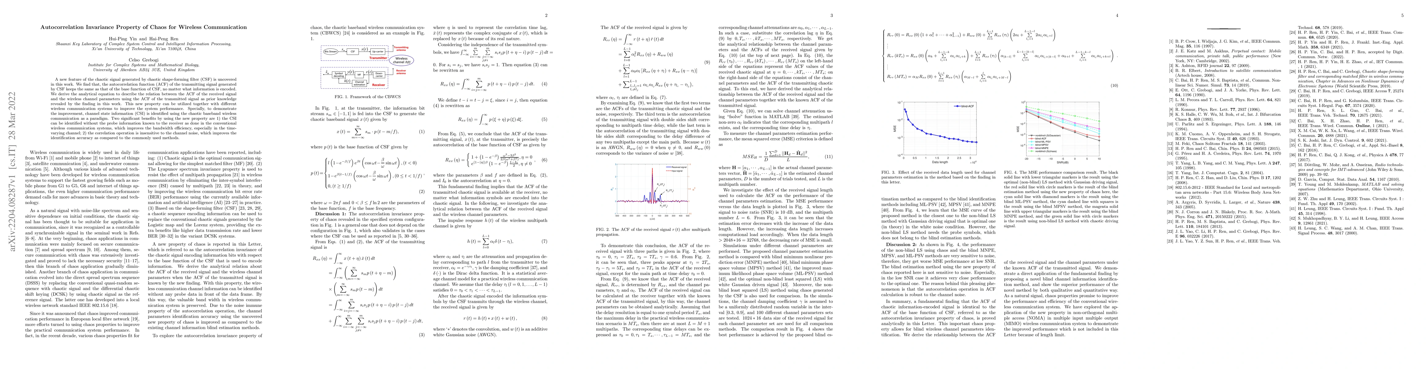 Thumbnail for Autocorrelation Invariance Property of Chaos for Wireless Communication