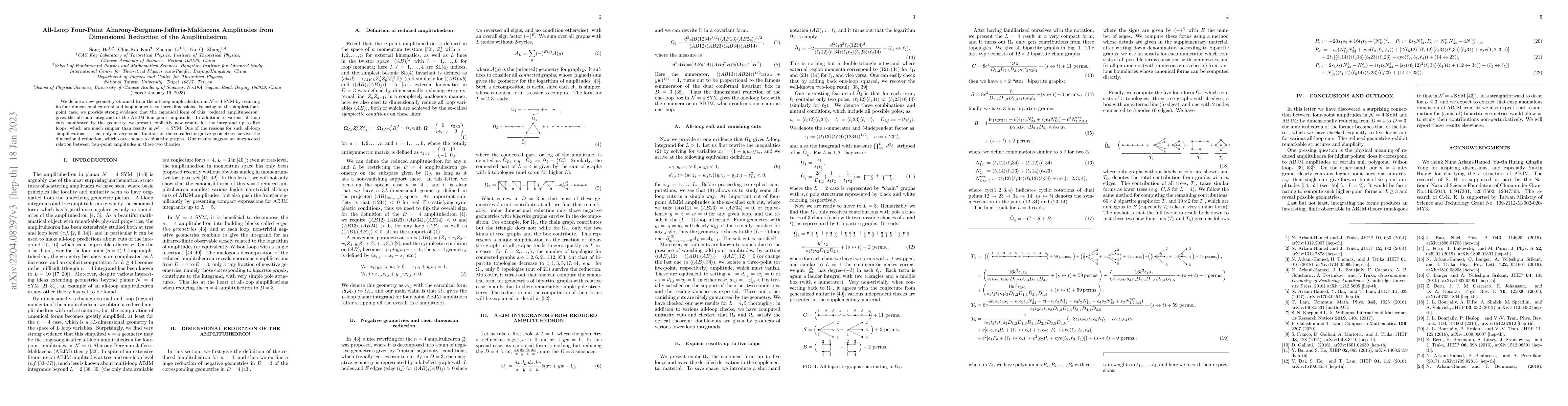 Thumbnail for All-Loop Four-Point Aharony-Bergman-Jafferis-Maldacena Amplitudes from
  Dimensional Reduction of the Amplituhedron