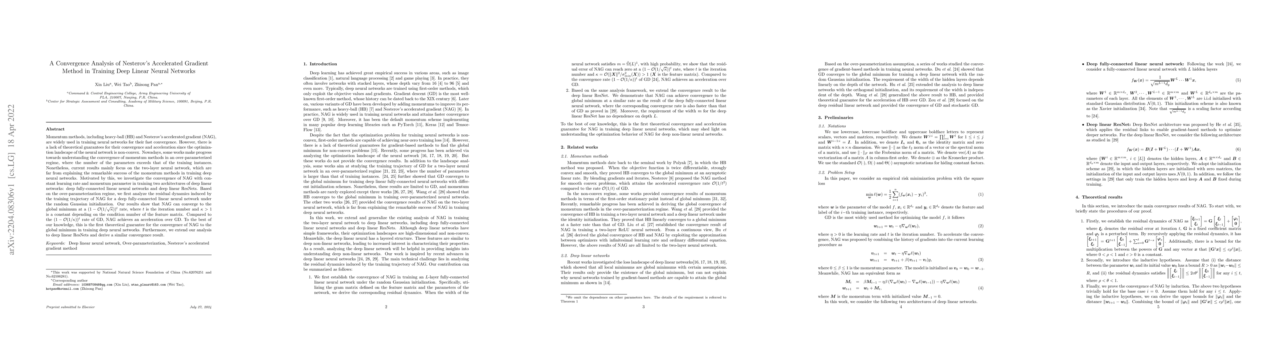 Thumbnail for A Convergence Analysis of Nesterov's Accelerated Gradient Method in
  Training Deep Linear Neural Networks