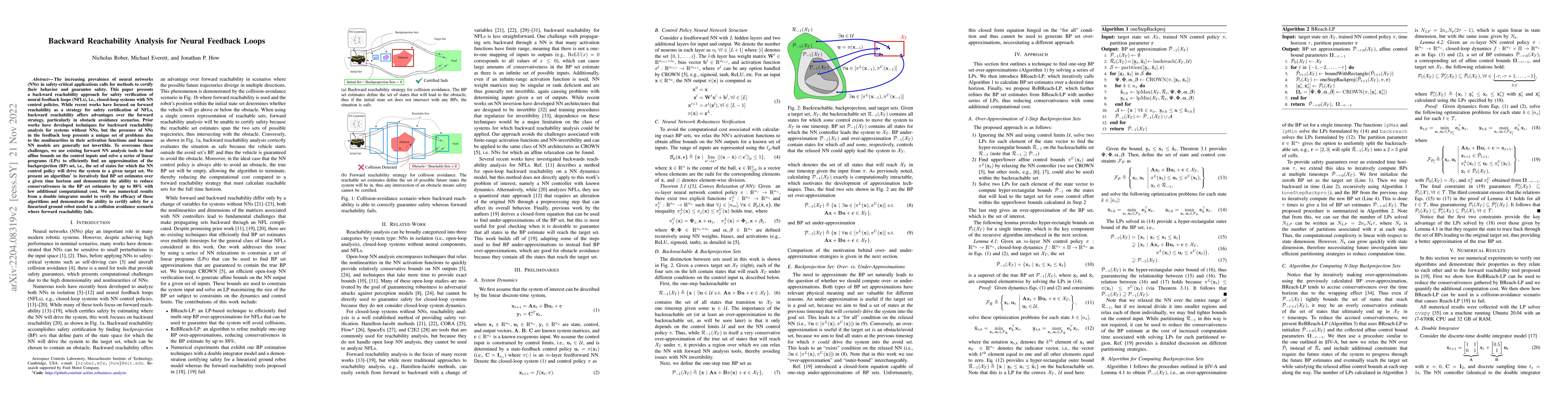 Thumbnail for Backward Reachability Analysis for Neural Feedback Loops