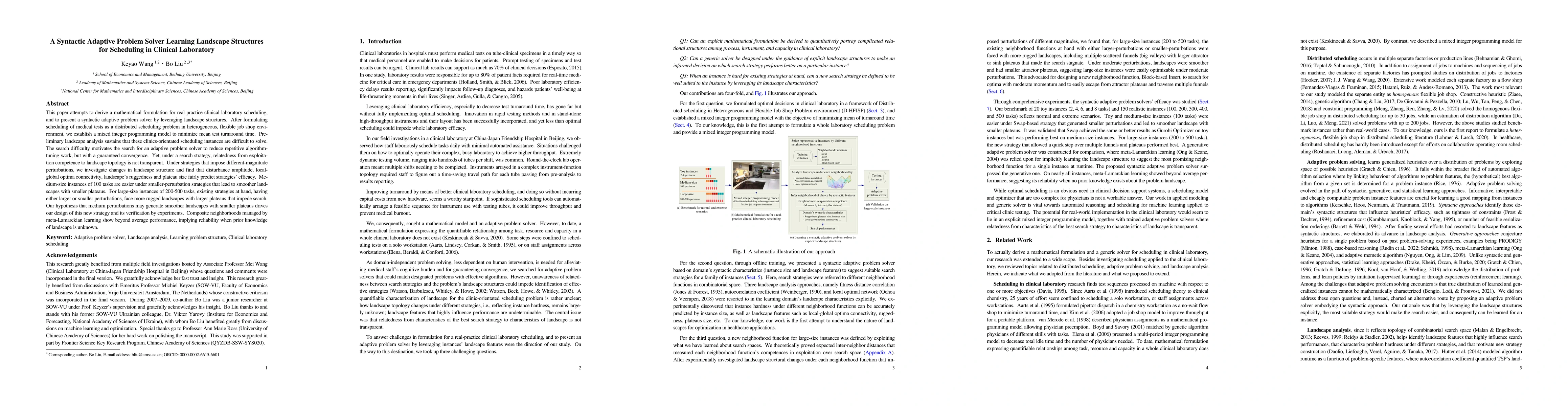 Thumbnail for A Syntactic Adaptive Problem Solver Learning Landscape Structures for
  Scheduling in Clinical Laboratory