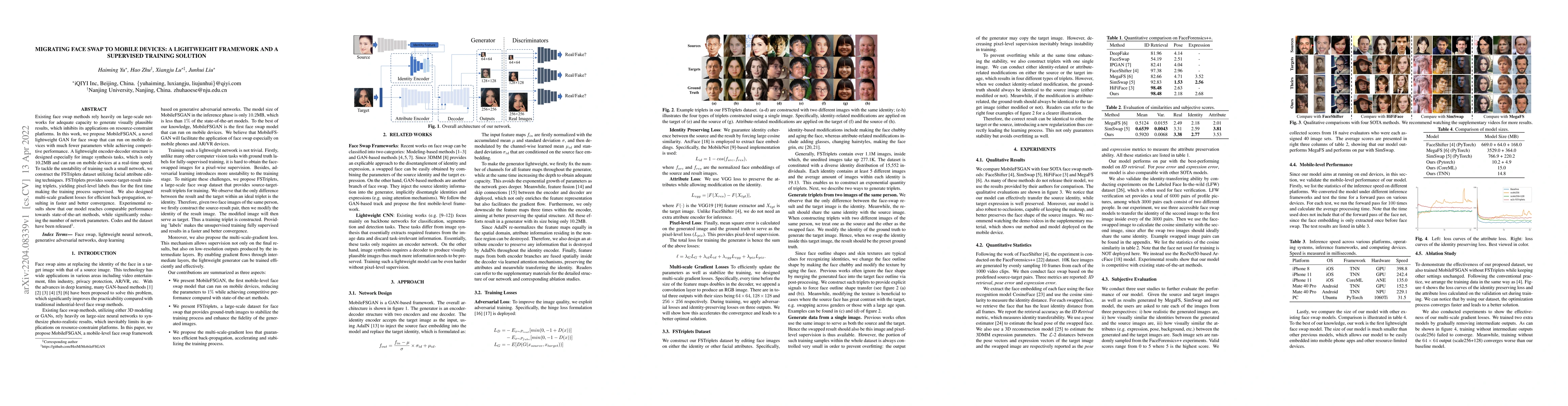 Thumbnail for Migrating Face Swap to Mobile Devices: A lightweight Framework and A
  Supervised Training Solution