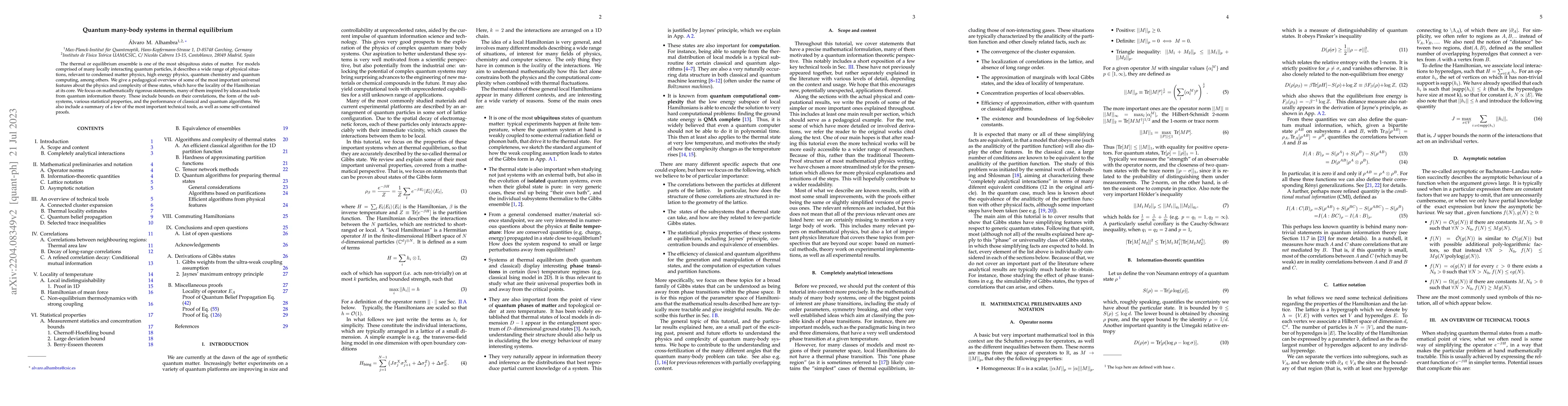 Thumbnail for Quantum many-body systems in thermal equilibrium