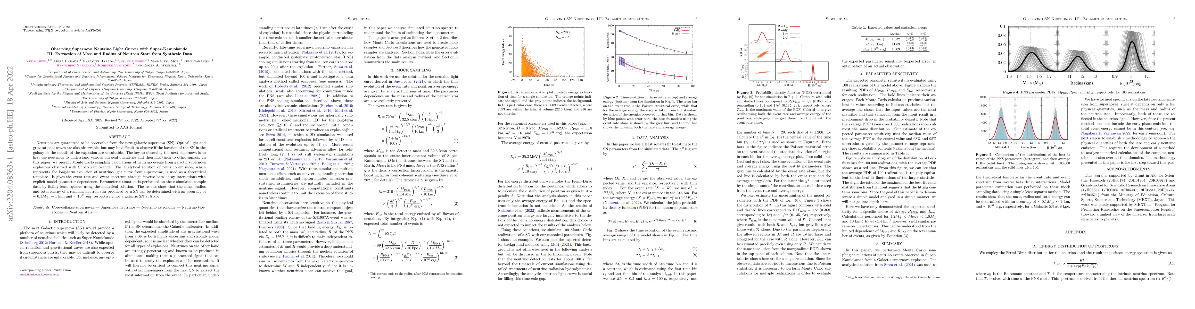 Thumbnail for Observing Supernova Neutrino Light Curves with Super-Kamiokande. III.
  Extraction of Mass and Radius of Neutron Stars from Synthetic Data