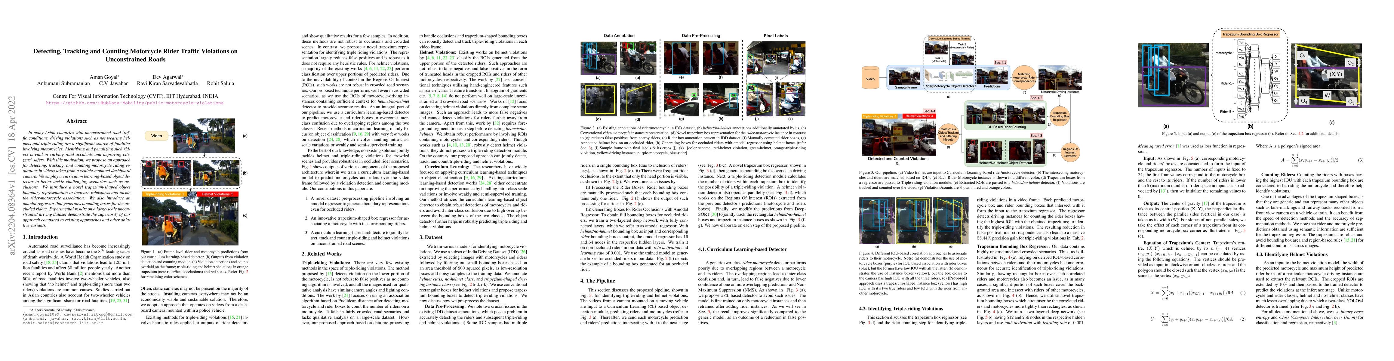 Thumbnail for Detecting, Tracking and Counting Motorcycle Rider Traffic Violations on
  Unconstrained Roads