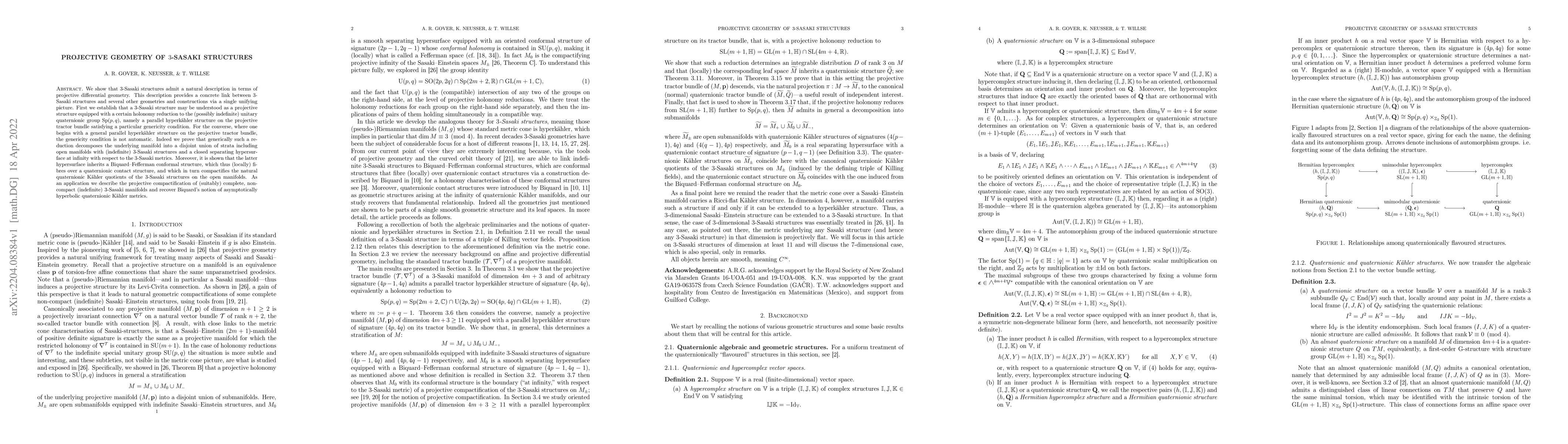 Thumbnail for Projective geometry of 3-Sasaki structures