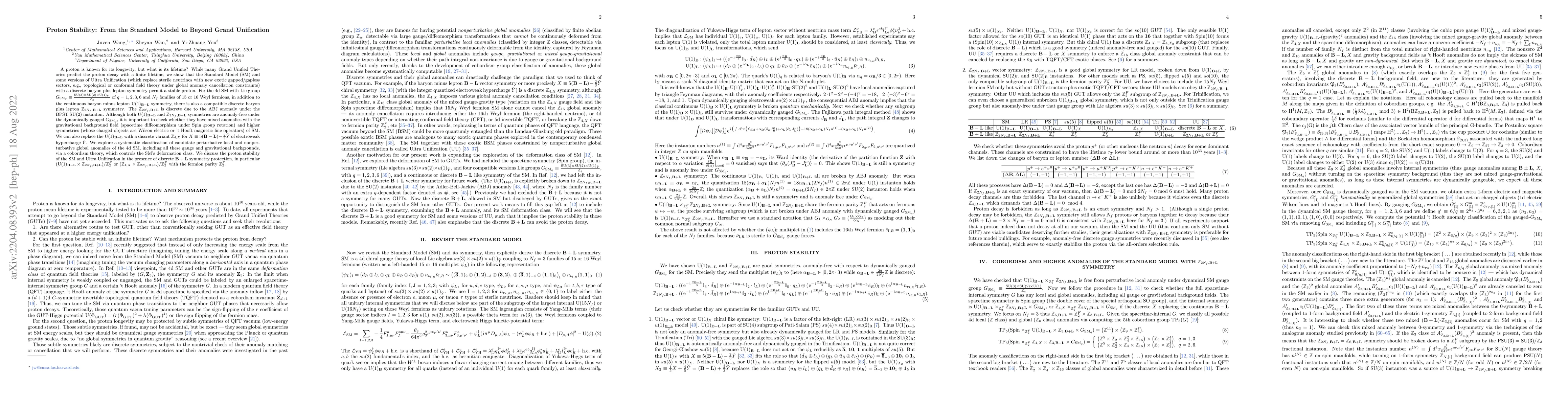 Thumbnail for Proton Stability: From the Standard Model to Beyond Grand Unification
