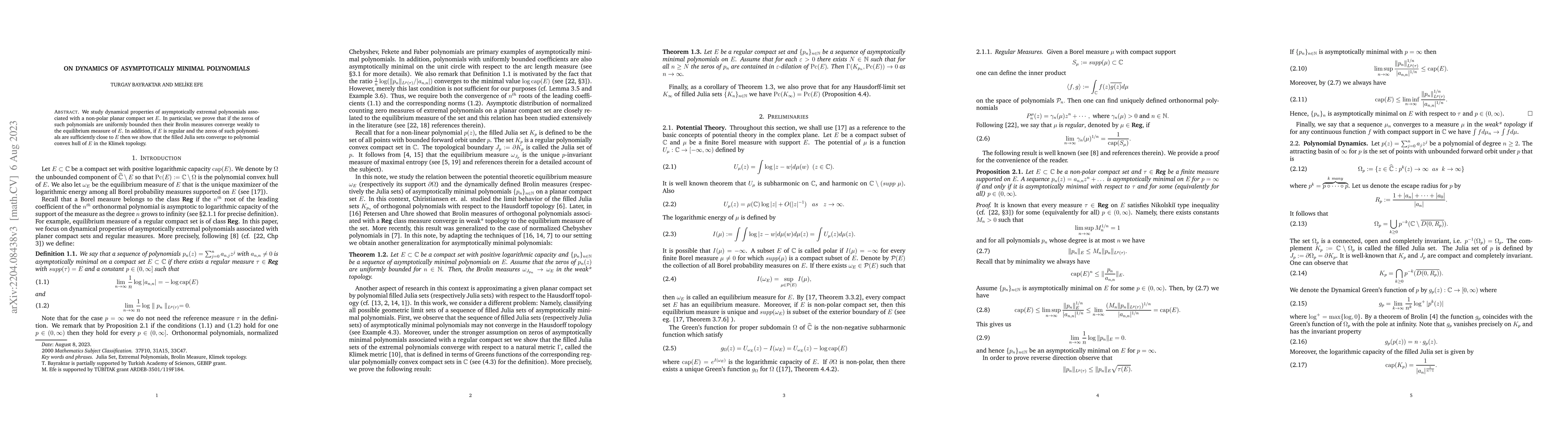 Thumbnail for On Dynamics of Asymptotically Minimal Polynomials