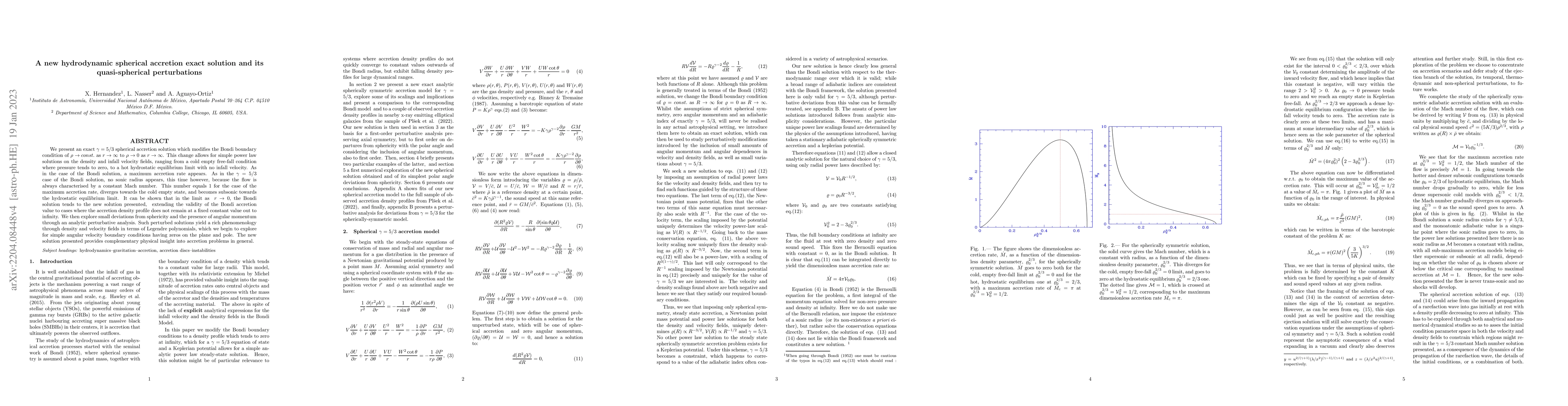 Thumbnail for A new hydrodynamic spherical accretion exact solution and its
  quasi-spherical perturbations