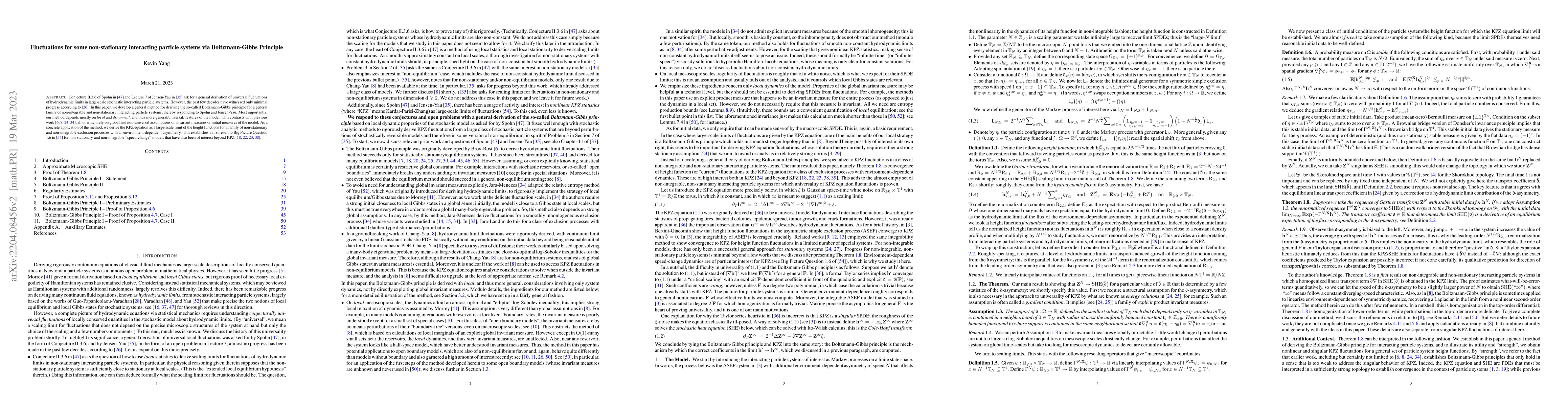 Thumbnail for Fluctuations for some non-stationary interacting particle systems via
  Boltzmann-Gibbs Principle