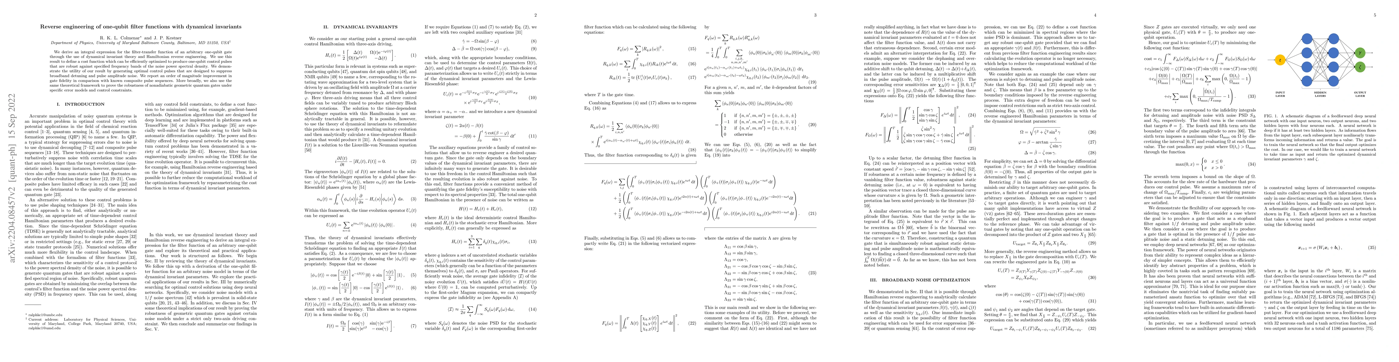 Thumbnail for Reverse engineering of one-qubit filter functions with dynamical
  invariants