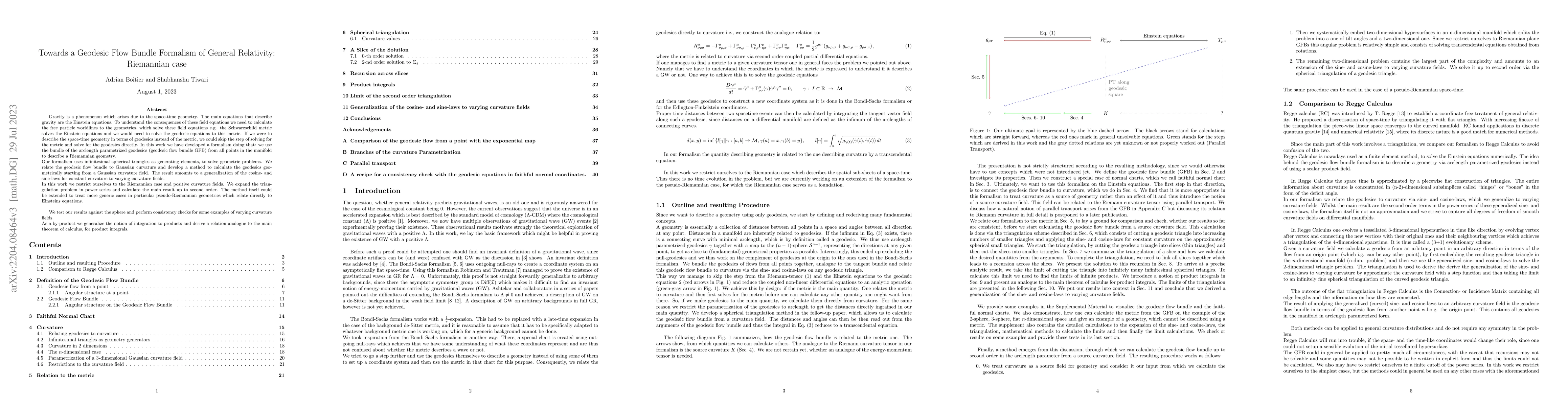 Thumbnail for Towards a Geodesic Flow Bundle Formalism of General Relativity:
  Riemannian case