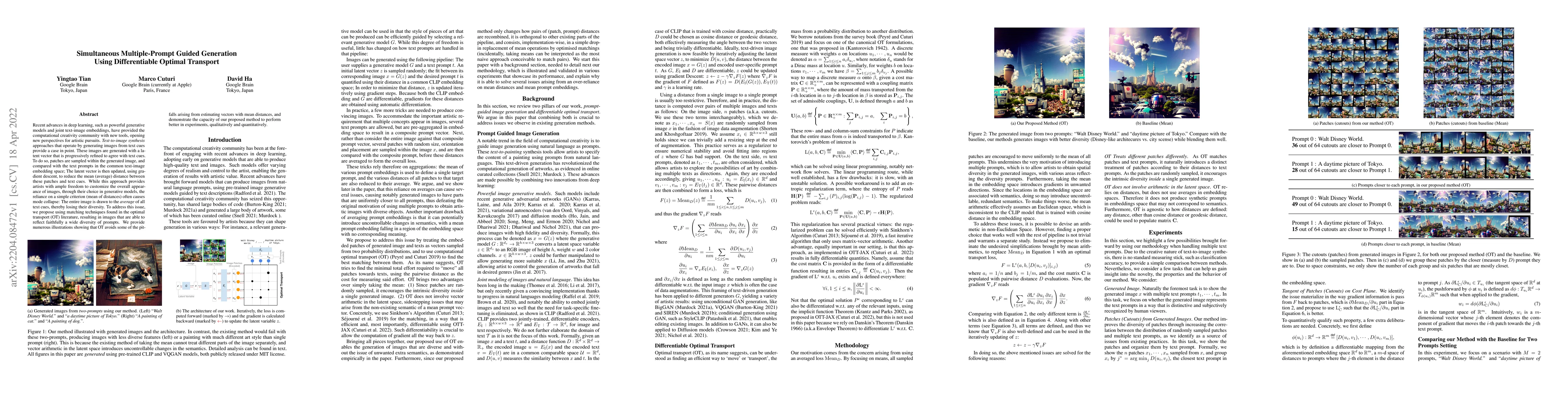 Thumbnail for Simultaneous Multiple-Prompt Guided Generation Using Differentiable
  Optimal Transport