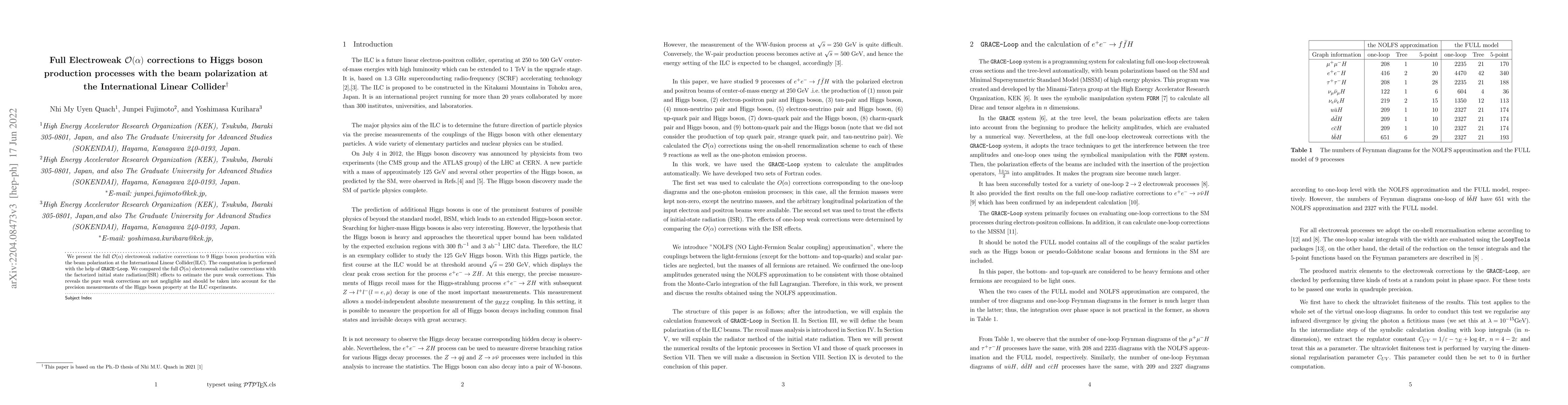 Thumbnail for Full Electroweak O(alpha) corrections to Higgs boson production
  processes with the beam polarization at the International Linear Collider