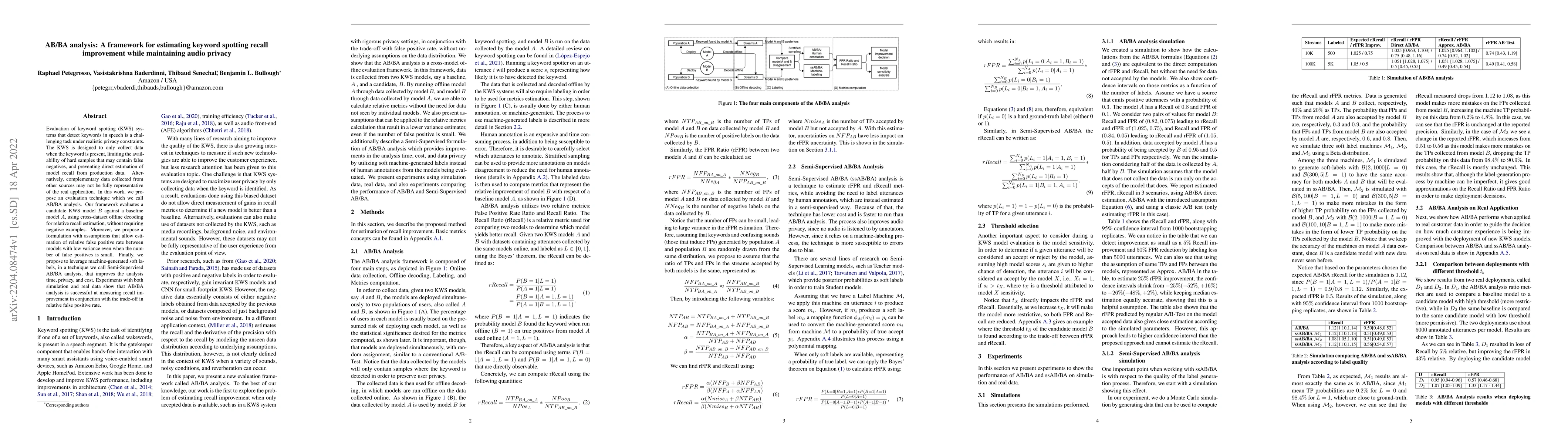 Thumbnail for AB/BA analysis: A framework for estimating keyword spotting recall
  improvement while maintaining audio privacy