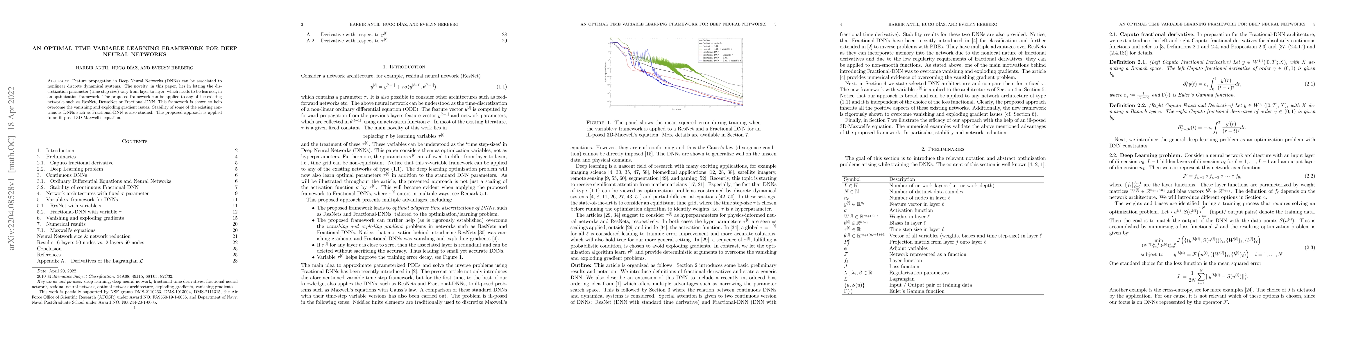 Thumbnail for An Optimal Time Variable Learning Framework for Deep Neural Networks