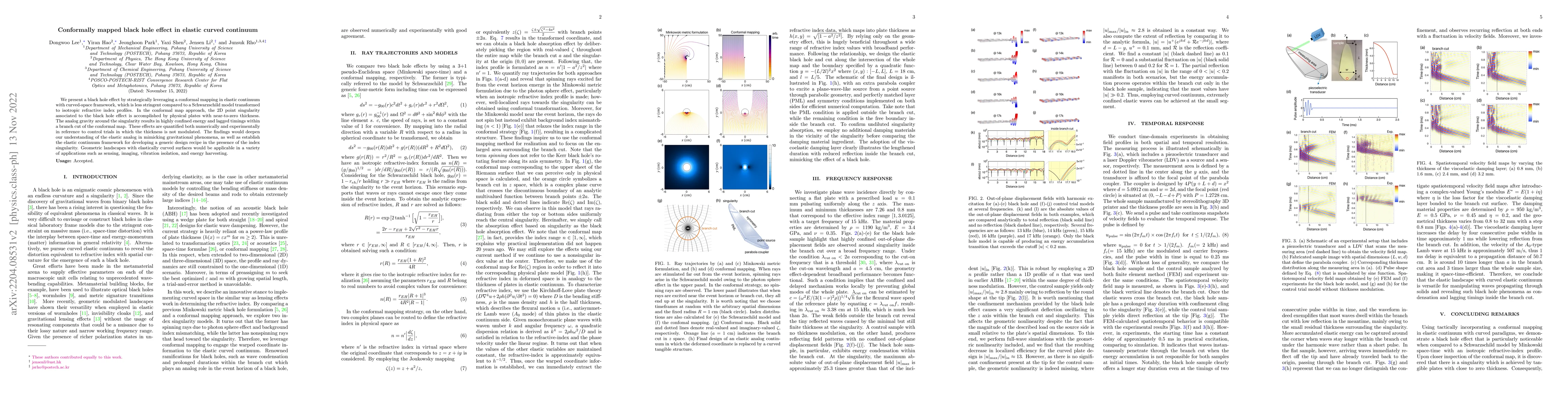 Thumbnail for Conformally mapped black hole effect in elastic curved continuum