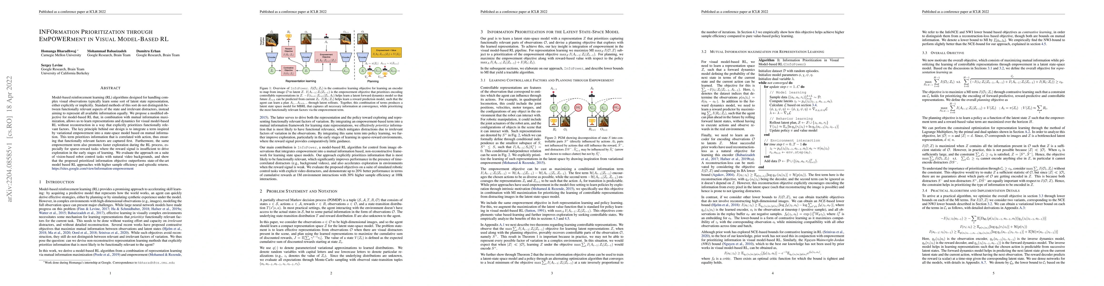 Thumbnail for INFOrmation Prioritization through EmPOWERment in Visual Model-Based RL