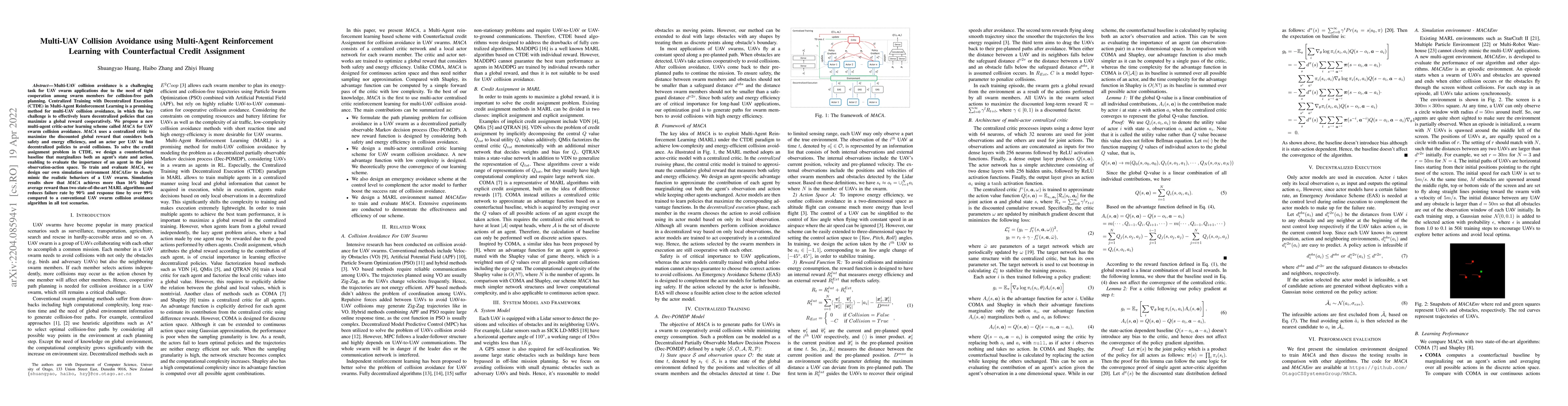 Thumbnail for Multi-UAV Collision Avoidance using Multi-Agent Reinforcement Learning
  with Counterfactual Credit Assignment