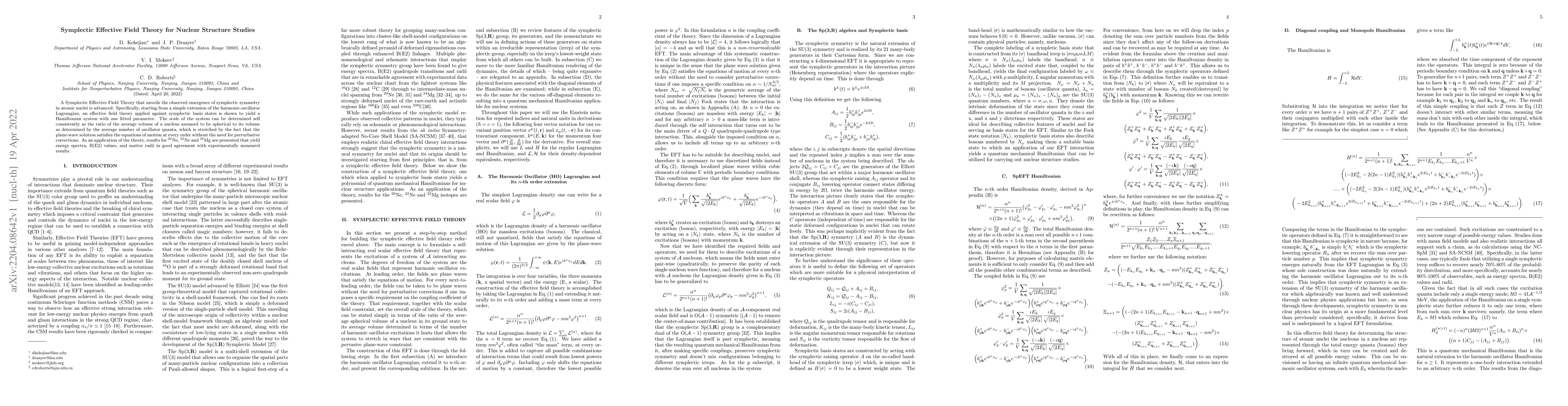 Thumbnail for Symplectic Effective Field Theory for Nuclear Structure Studies