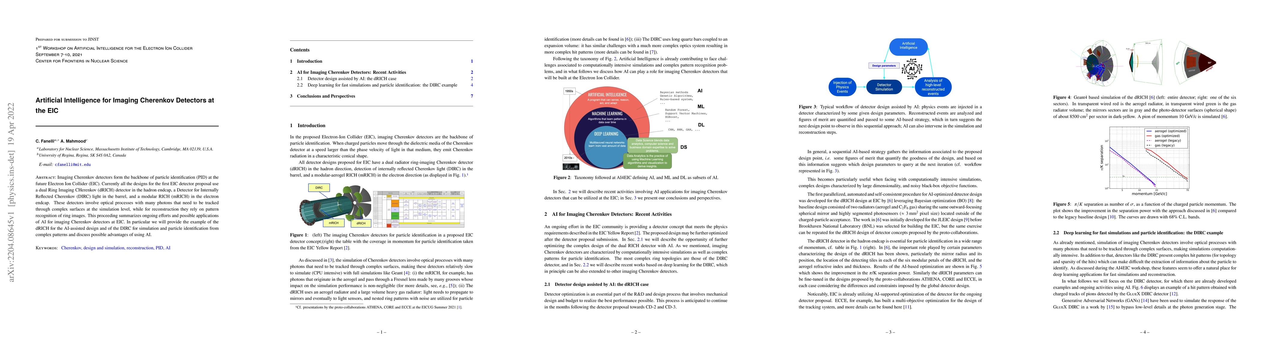 Thumbnail for Artificial Intelligence for Imaging Cherenkov Detectors at the EIC