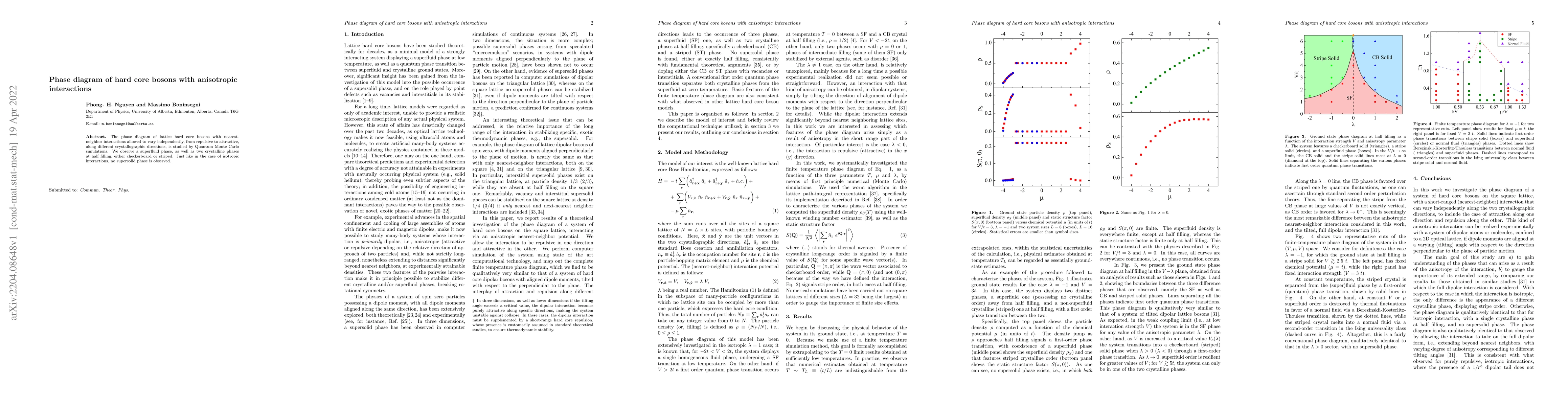 Thumbnail for Phase diagram of hard core bosons with anisotropic interactions
