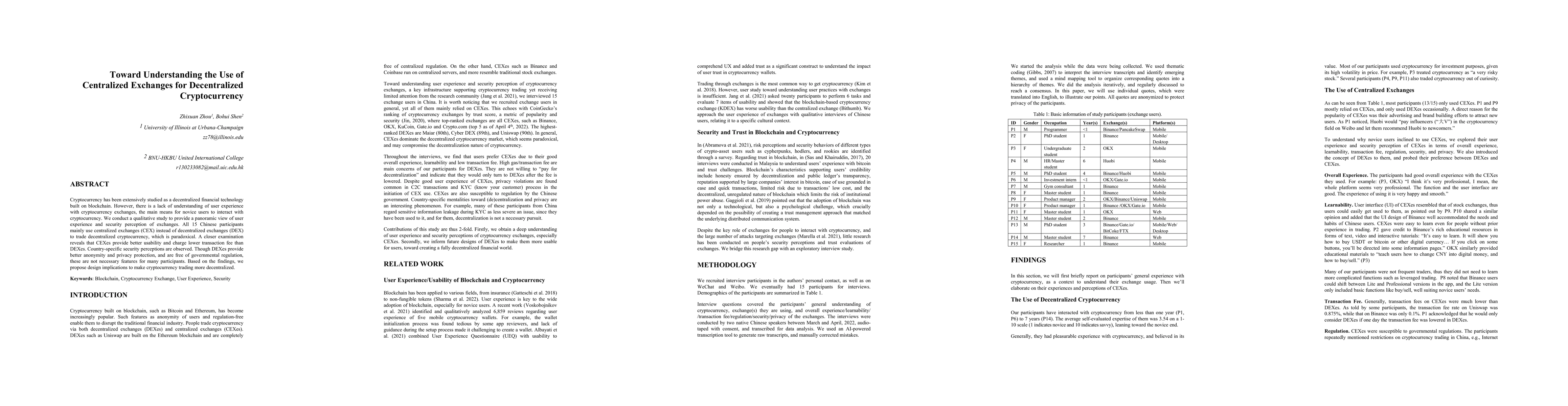 Thumbnail for Toward Understanding the Use of Centralized Exchanges for Decentralized
  Cryptocurrency