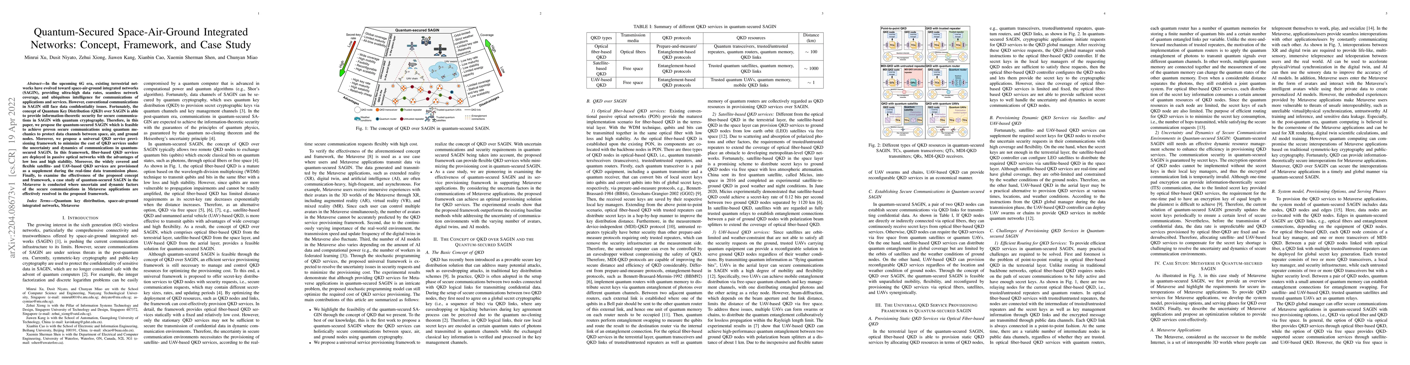 Thumbnail for Quantum-Secured Space-Air-Ground Integrated Networks: Concept,
  Framework, and Case Study