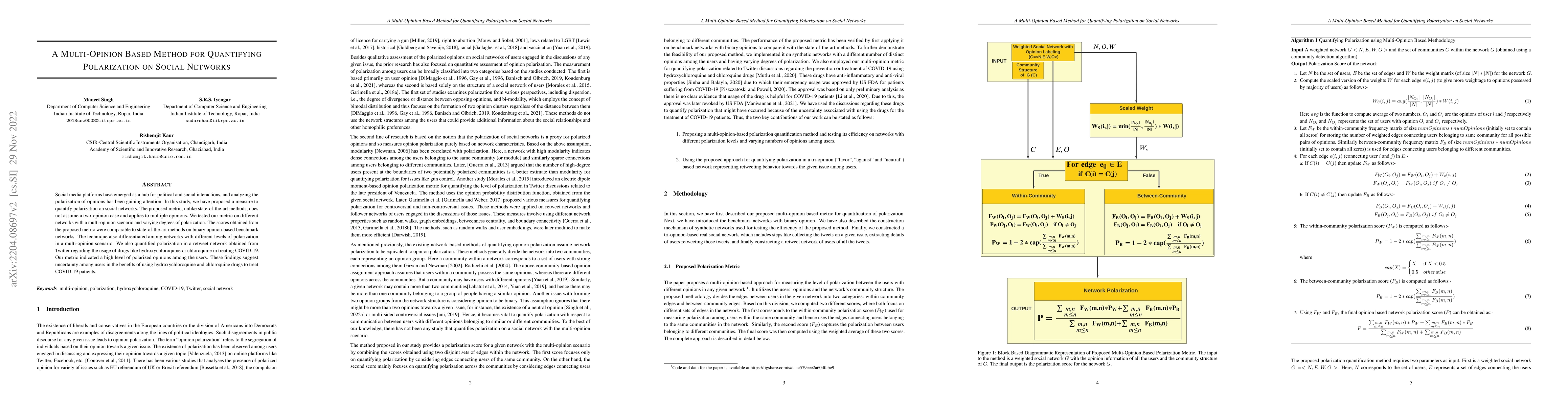 Thumbnail for A Multi-Opinion Based Method for Quantifying Polarization on Social
  Networks