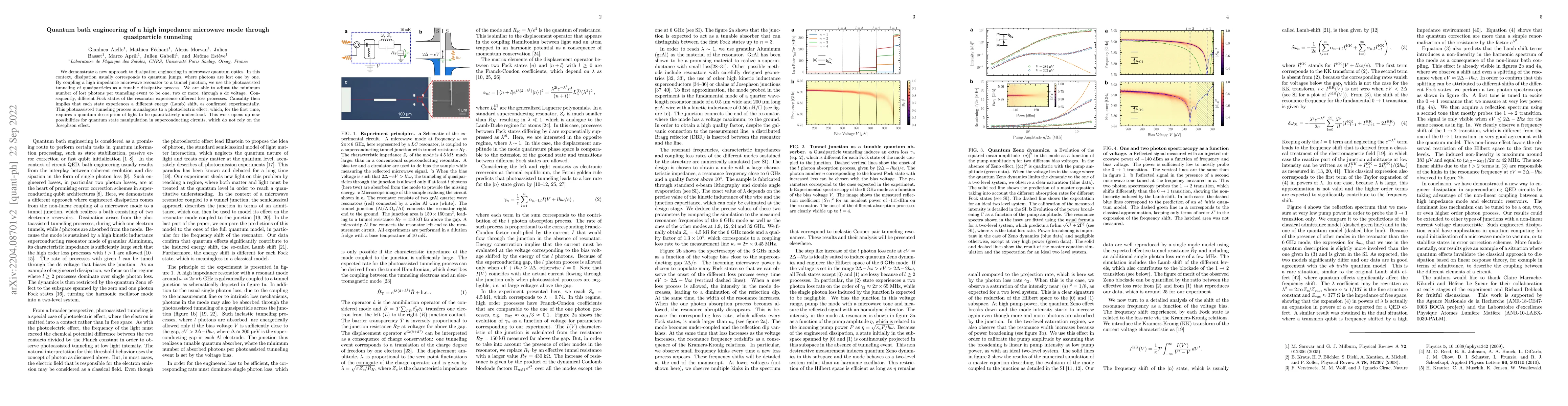 Thumbnail for Quantum bath engineering of a high impedance microwave mode through
  quasiparticle tunneling