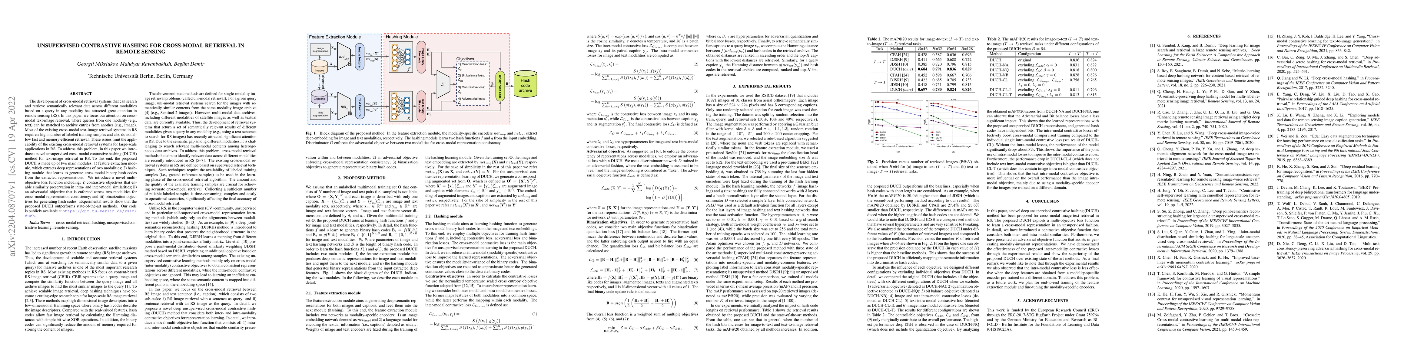 Thumbnail for Unsupervised Contrastive Hashing for Cross-Modal Retrieval in Remote
  Sensing