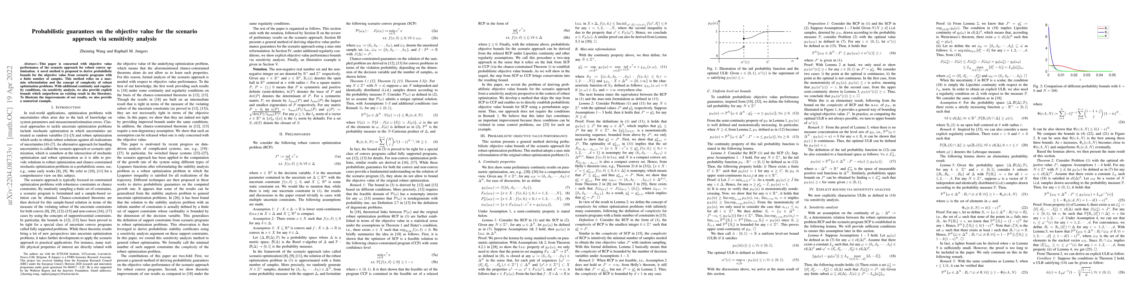 Thumbnail for Probabilistic guarantees on the objective value for the scenario
  approach via sensitivity analysis