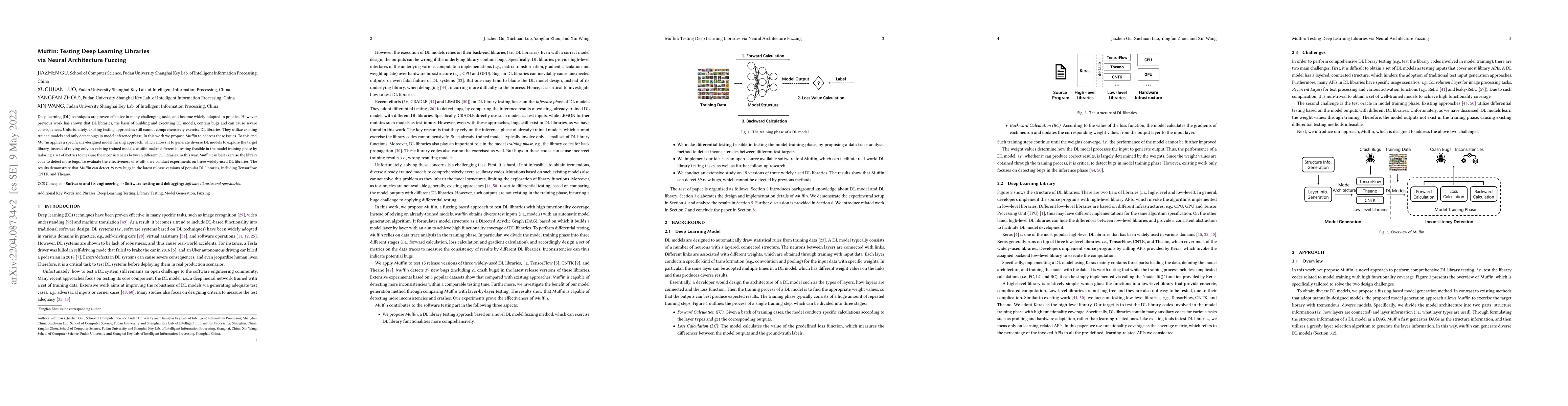 Thumbnail for Muffin: Testing Deep Learning Libraries via Neural Architecture Fuzzing