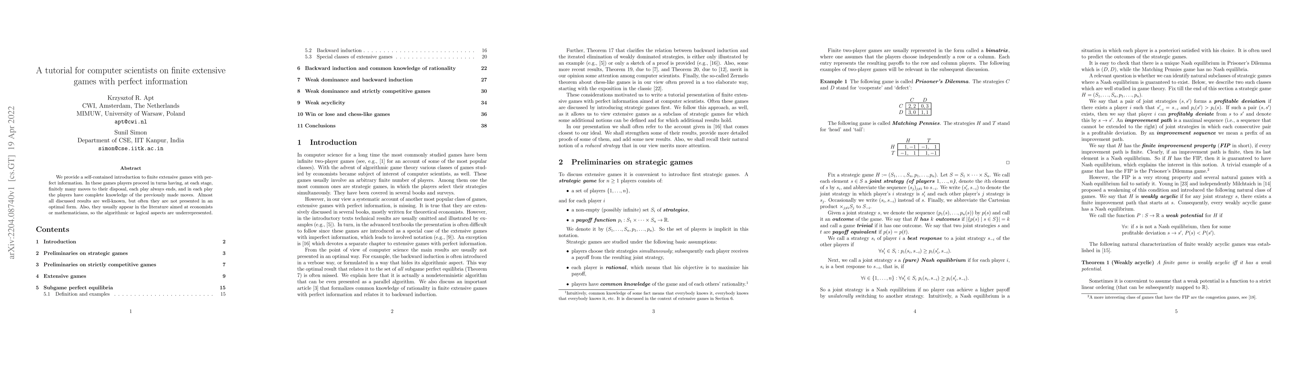 Thumbnail for A tutorial for computer scientists on finite extensive games with
  perfect information