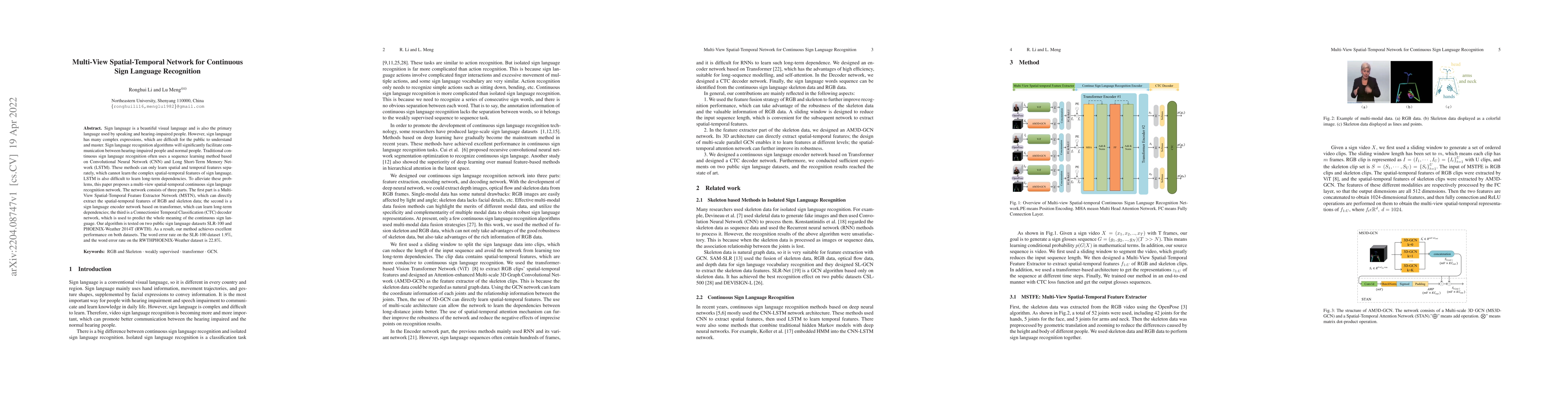 Thumbnail for Multi-View Spatial-Temporal Network for Continuous Sign Language
  Recognition