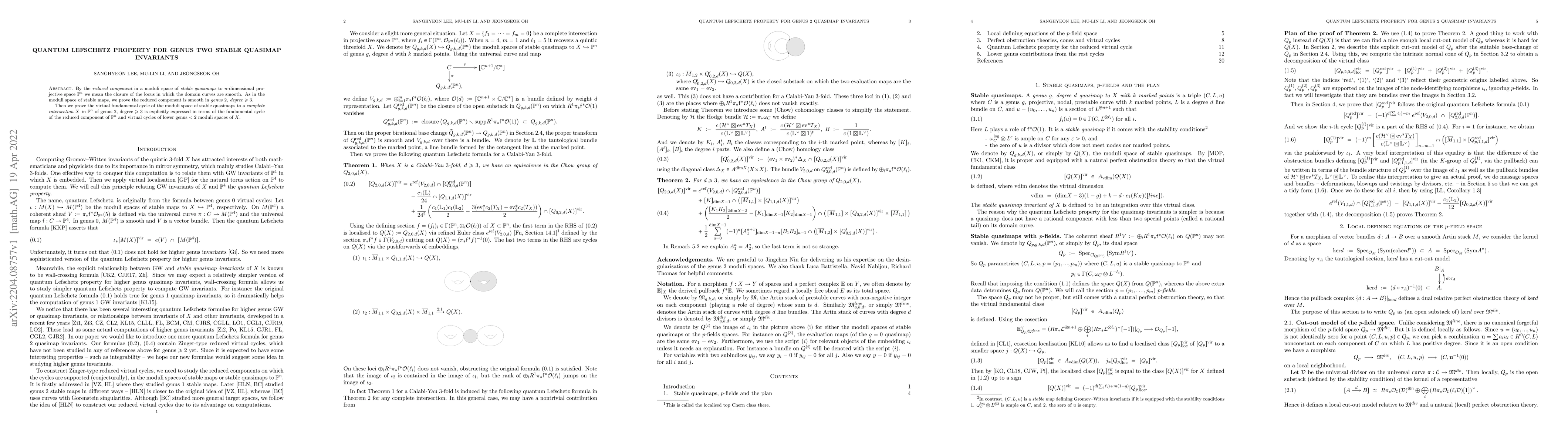 Thumbnail for Quantum Lefschetz property for genus two stable quasimap invariants