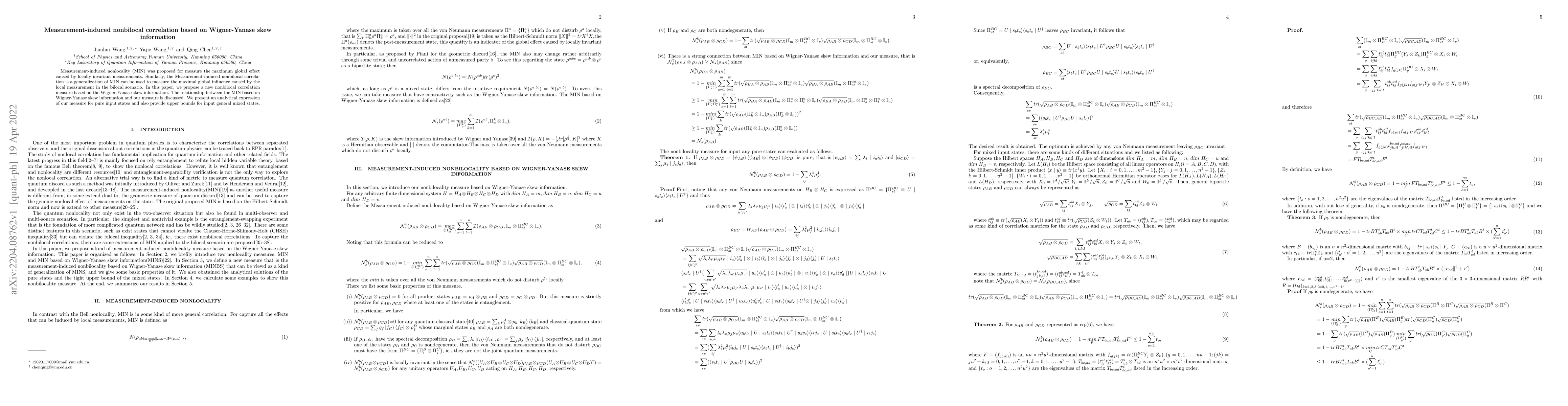 Thumbnail for Measurement-induced nonbilocal correlation based on Wigner-Yanase skew
  information