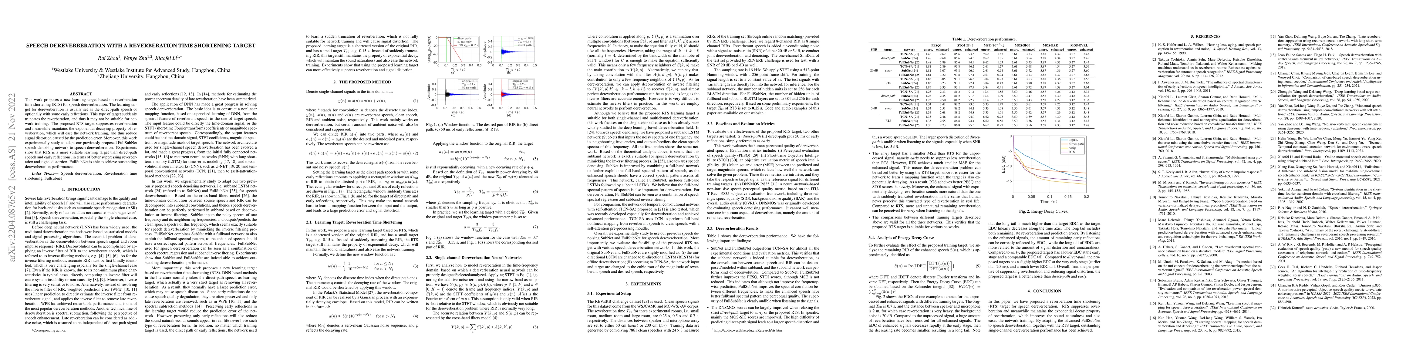 Thumbnail for Speech Dereverberation with A Reverberation Time Shortening Target