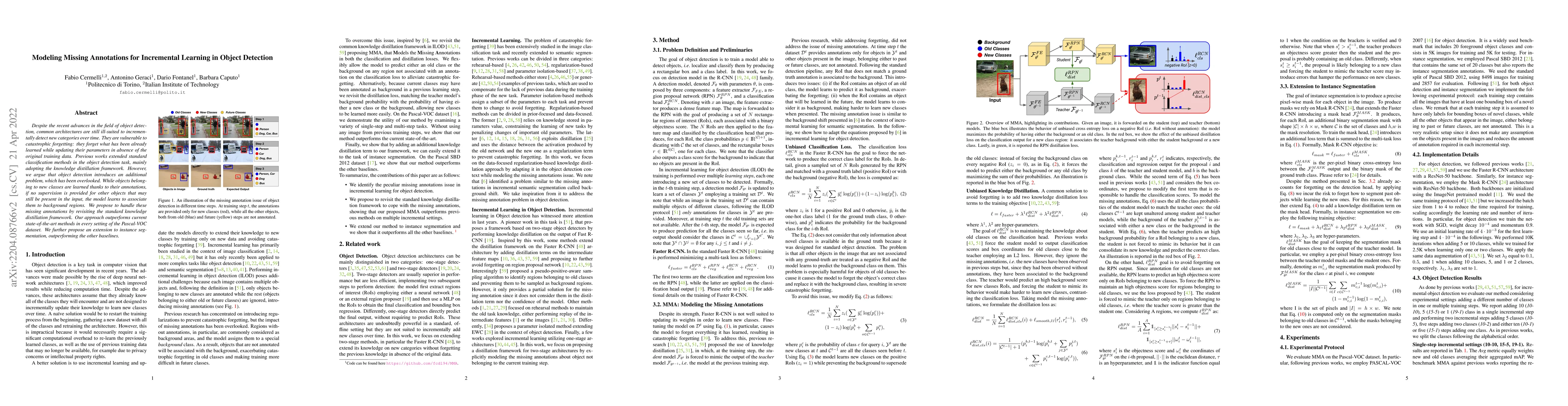 Thumbnail for Modeling Missing Annotations for Incremental Learning in Object
  Detection