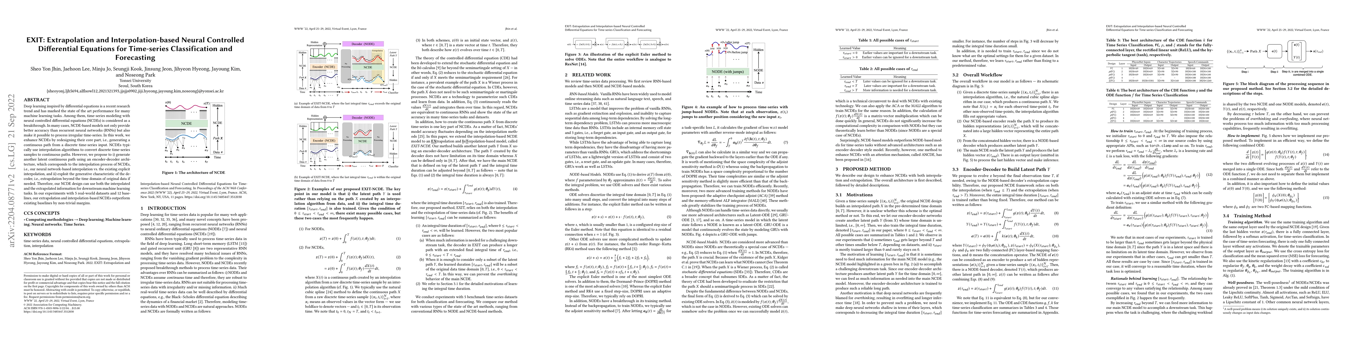 Thumbnail for EXIT: Extrapolation and Interpolation-based Neural Controlled
  Differential Equations for Time-series Classification and Forecasting