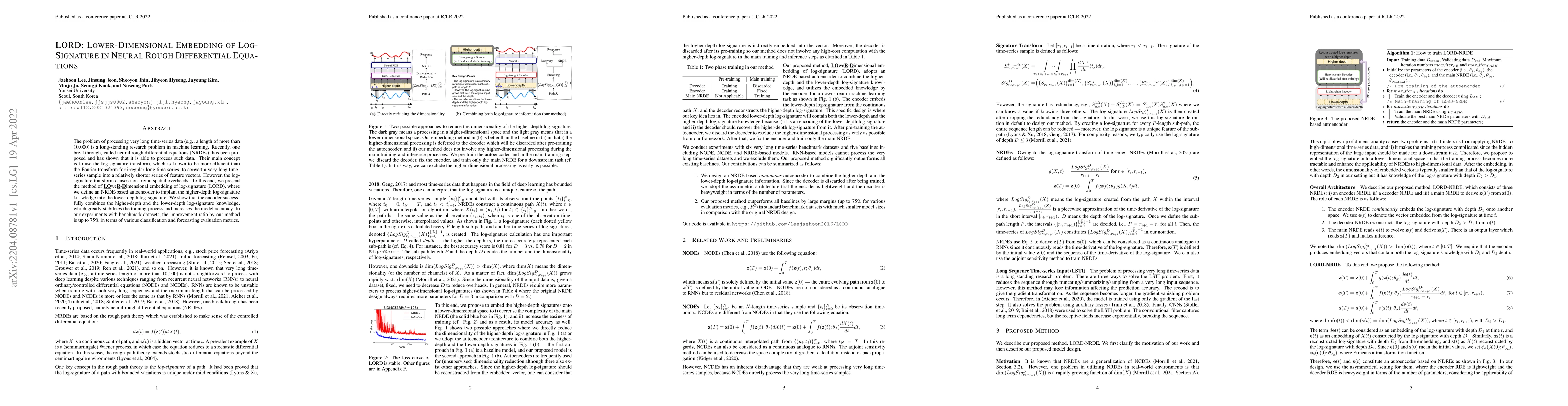 Thumbnail for LORD: Lower-Dimensional Embedding of Log-Signature in Neural Rough
  Differential Equations