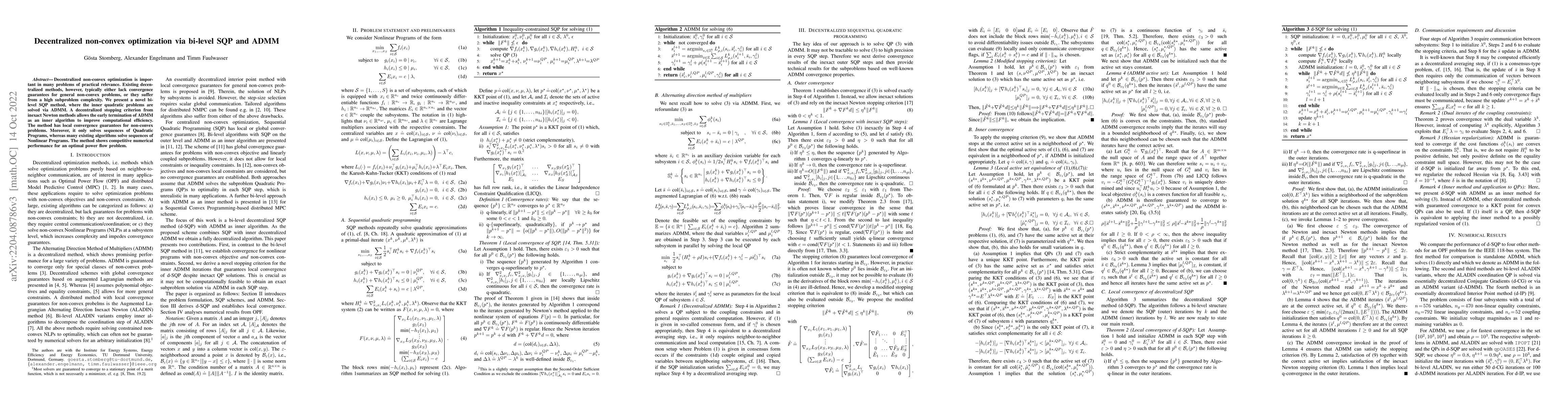 Thumbnail for Decentralized non-convex optimization via bi-level SQP and ADMM