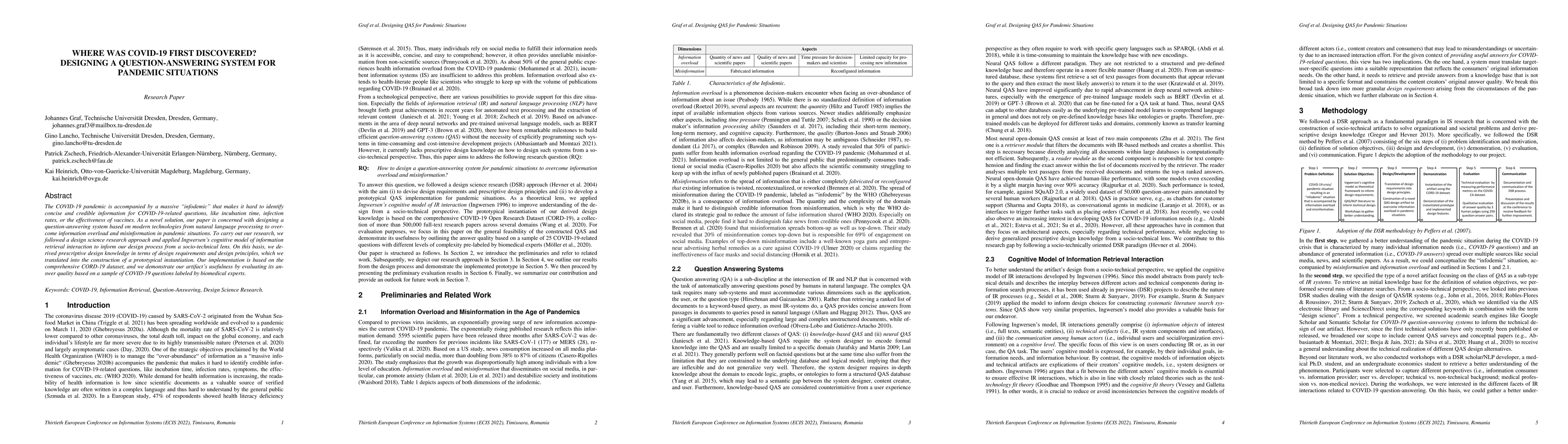 Thumbnail for Where Was COVID-19 First Discovered? Designing a Question-Answering
  System for Pandemic Situations