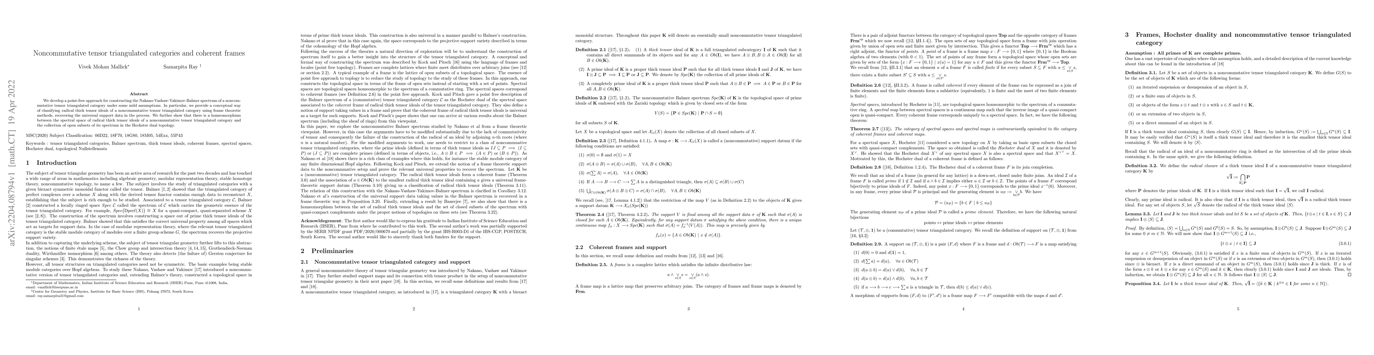 Thumbnail for Noncommutative tensor triangulated categories and coherent frames